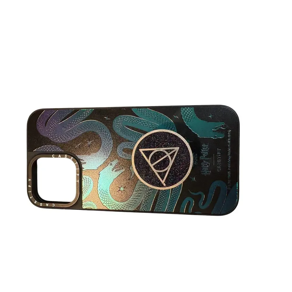 LIMITED Casetify Mag Safe Harry Potter Slytherin CASE with Pop socket